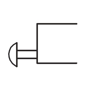 Símbolo hidráulico de accionamiento tipo pulsador para válvula de control direccional